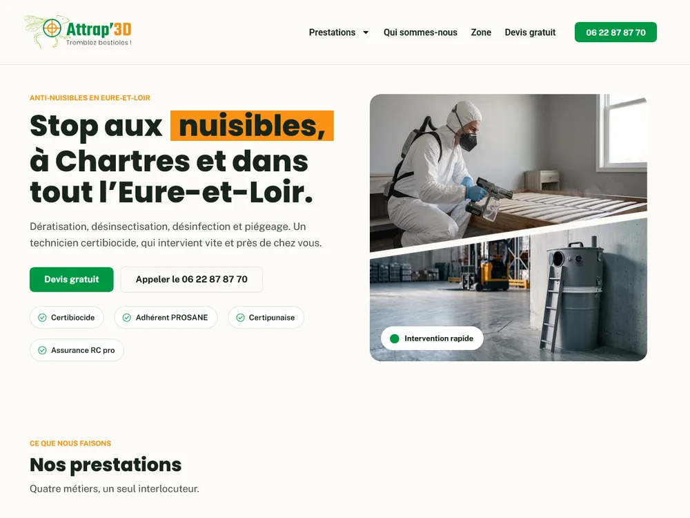 Aperçu du site Attrap'3D réalisé par PROSPEOS