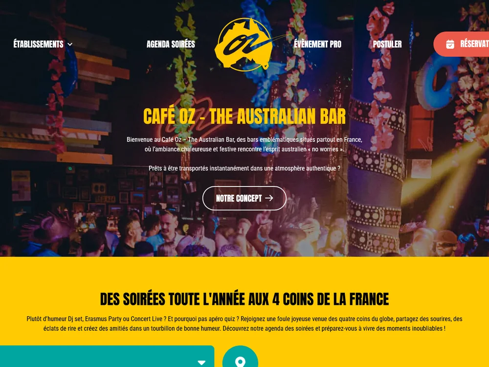Aperçu du site Café Oz