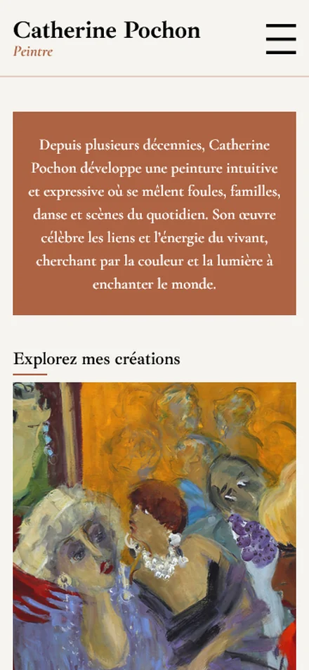 Aperçu mobile du site Catherine Pochon