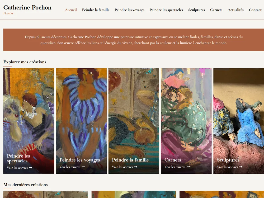 Aperçu du site Catherine Pochon réalisé par PROSPEOS