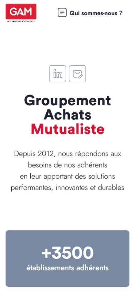 Aperçu mobile du site GAM