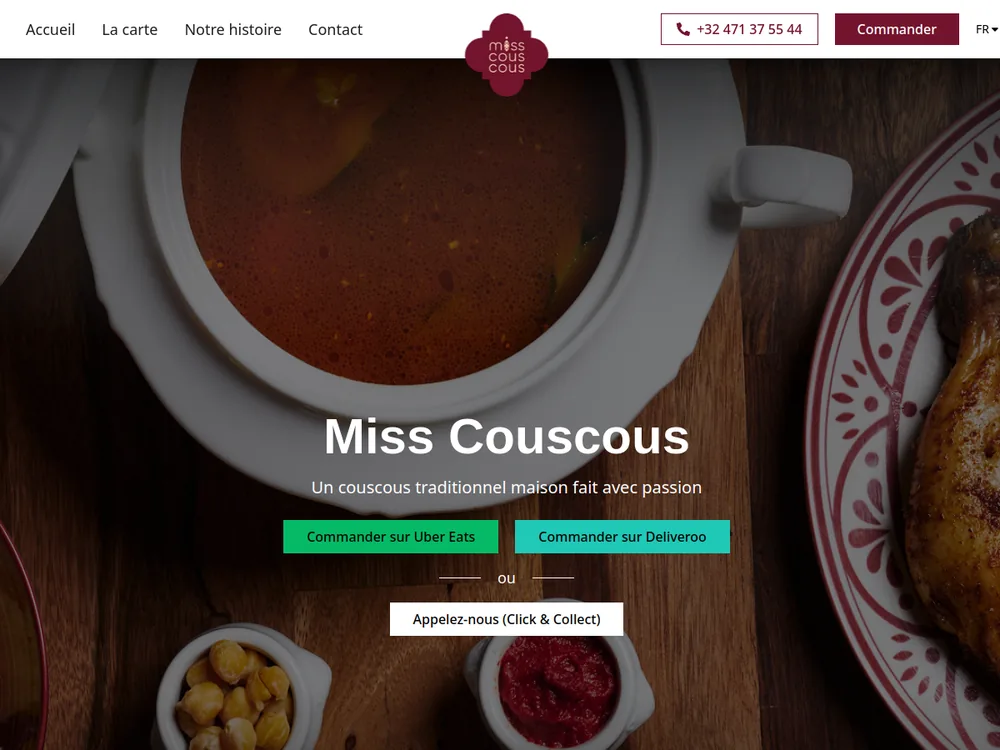 Aperçu du site Miss Couscous réalisé par PROSPEOS