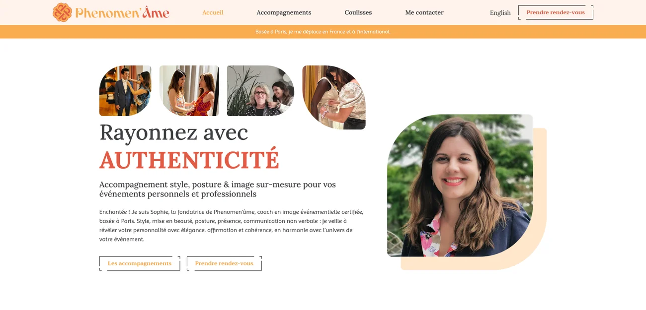 Aperçu desktop du site Phenomen'Âme réalisé par PROSPEOS