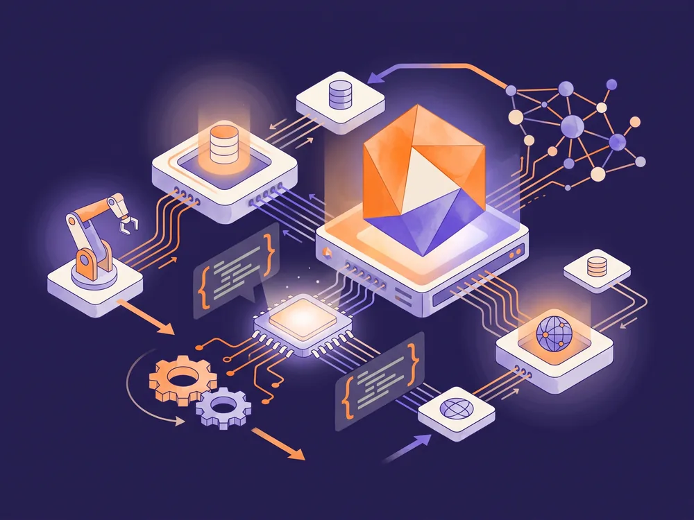 Illustration : développement sur-mesure et automatisation IA, par PROSPEOS