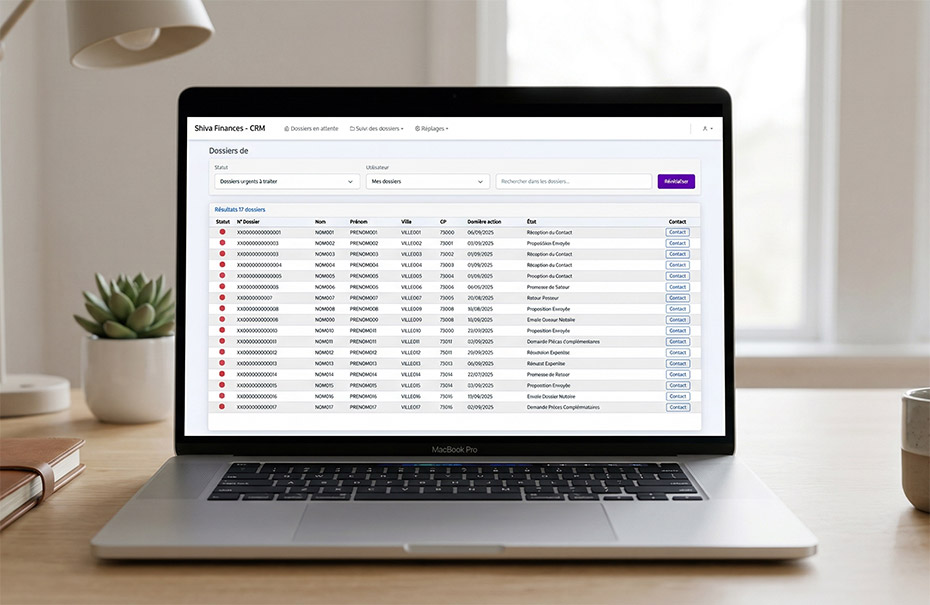 CRM sur mesure Shiva Finance
