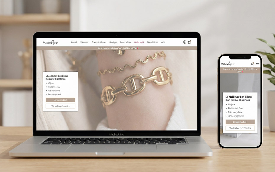 Site e-commerce MaBoxBijoux